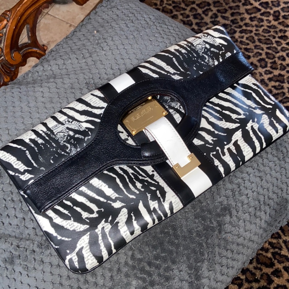 L.A.M.B. Zebra Purse Clutch Gwen Stefani